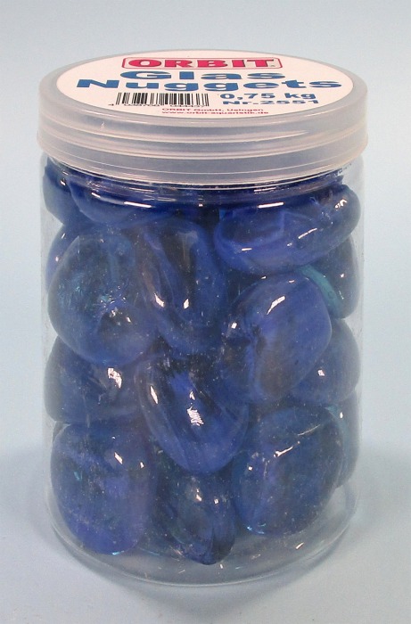 Glas-Nuggets dunkelblau (30 x 15 mm) 0,75 kg Dose