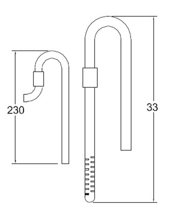 Metall Ein- und Ausstrahlrohr ML (12/16 mm + 16/22 mm)