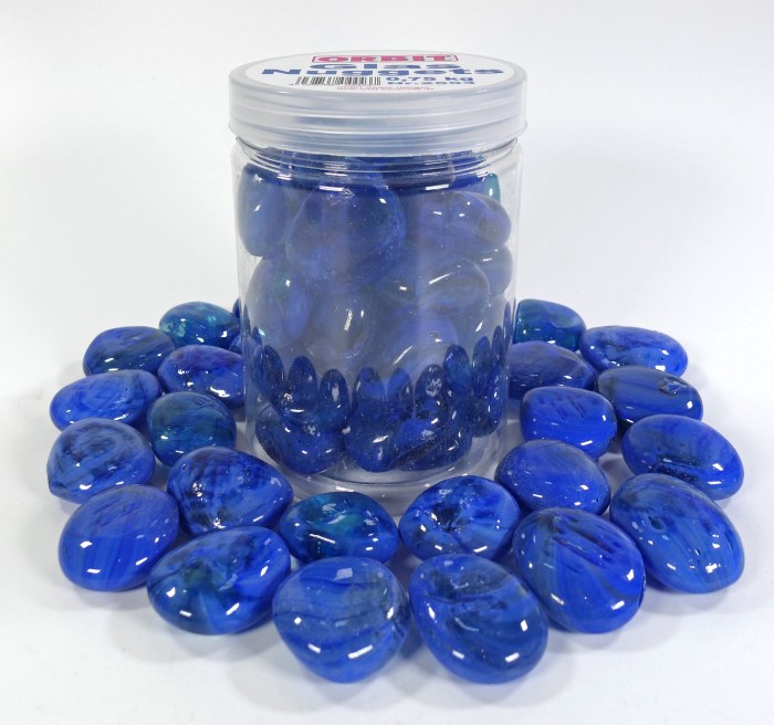 Glas-Nuggets dunkelblau (30 x 15 mm) 0,75 kg Dose