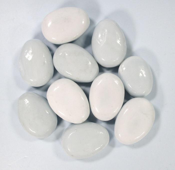 Glas-Nuggets weiss (30 x 15 mm) 0,75 kg Dose