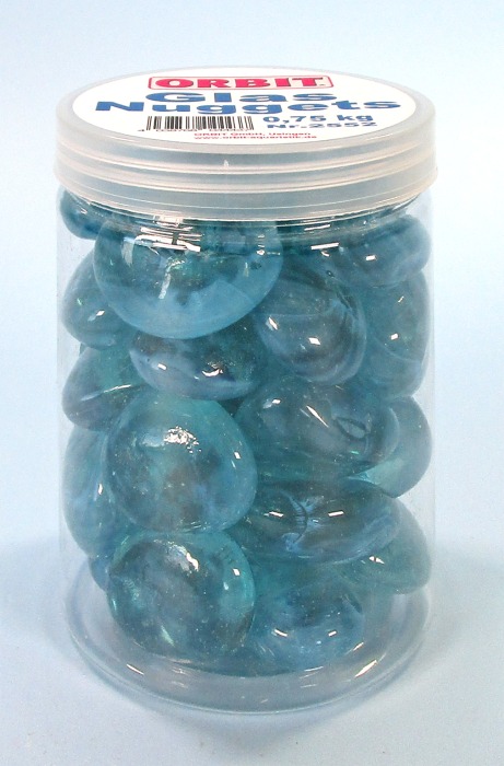 Glas-Nuggets arktikblau (30 x 15 mm) 0,75 kg Dose